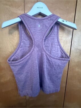 EUC - CRZ YOGA Ribbed seamless Crop Bra tank top Heather Maroon  Size Large